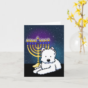 Westie Hanukkah Menorah-kort Kort