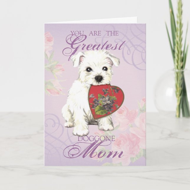 Westie Heart Mamma Kort (Framsida)