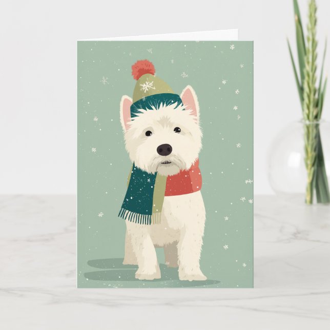 Westie Holiday Greeting Kort (Framsida)