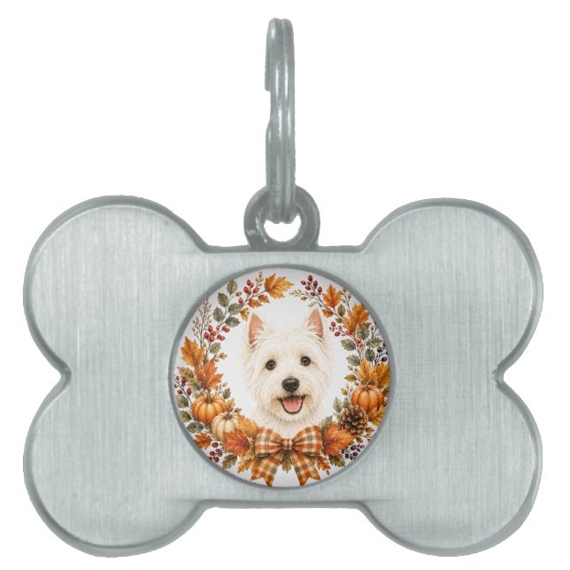 Westie Höstkrans ID-bricka Husdjur (Framsidan)