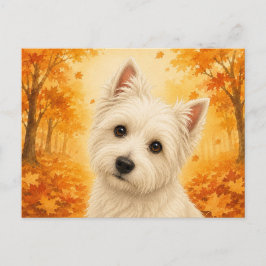 Westie Höstskogs Hund Vykort