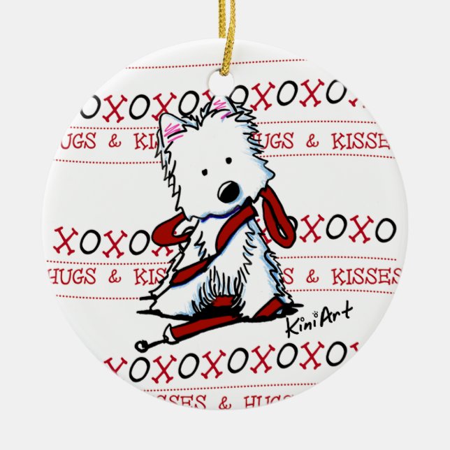 Westie Hugs & Kisses Ornament (Framsidan)