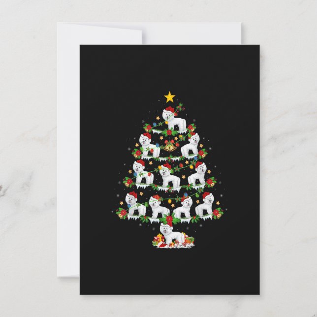 Westie Hund älskare Julafton Ljus Westie Julgran Inbjudningar (Framsida)