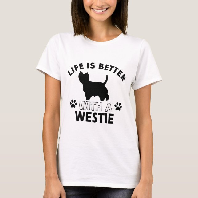 Westie hund avelndesigner t-shirt (Framsida)