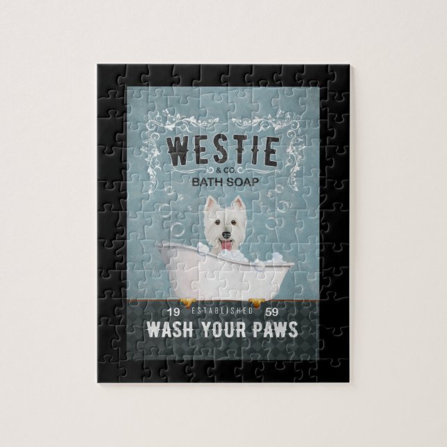 Westie Hund Bath Soap Väster Highland White Terrie Pussel (Vertikal)