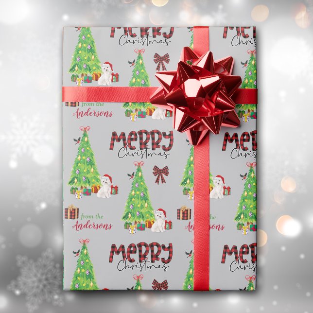 Westie Hund, Bird och Julgran Presentpapper (Skapare uppladdad)