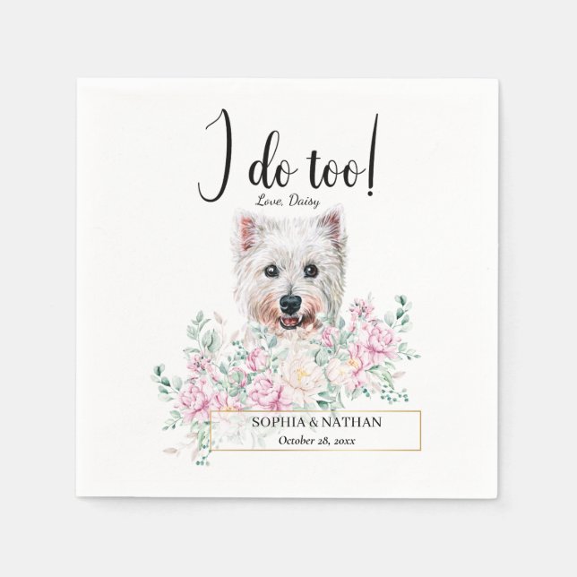 Westie Hund Cocktail Napkins Pappersservett (Framsidan)