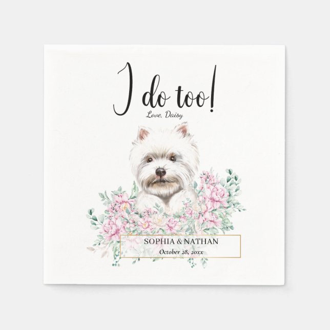 Westie Hund Cocktail Napkins Pappersservett (Framsidan)