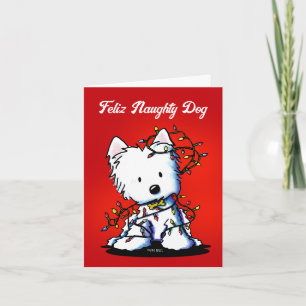 Westie Hund Fluffyrums julkort Helgkort