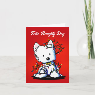 Westie Hund Fluffyrums julkort Helgkort
