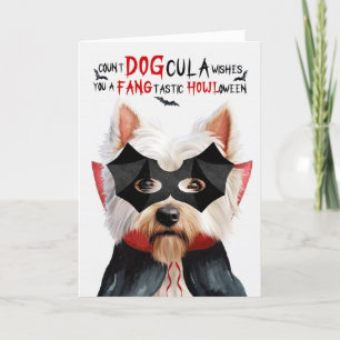 Westie Hund Funny Count DOGcula Halloween Helgkort