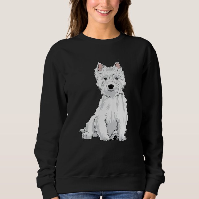 Westie Hund Highland White Terrier Gift T Shirt (Framsida)
