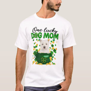 Westie Hund Irish Grönt Shamrock St Patrick's D. T Shirt