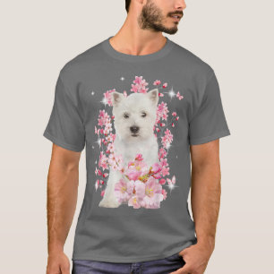 Westie Hund Japansk Blommar för körsbärssystem Sak T Shirt