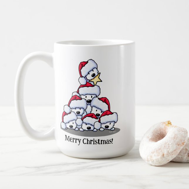 Westie Hund Julgran Kaffemugg (Med munk)