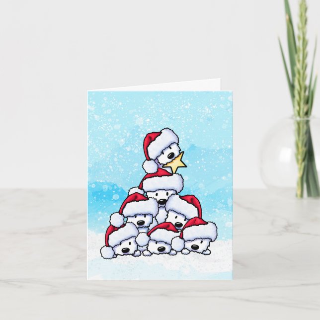 Westie Hund Julgran  Kort (Framsida)