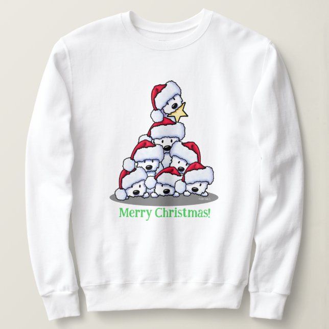 Westie Hund Julgran T-Shirt (Design framsida)