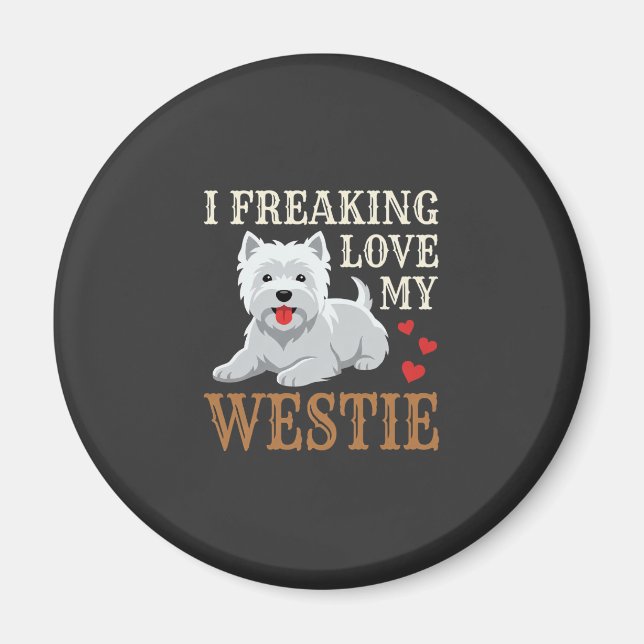 Westie Hund Kärlek Typografi Magnet (Framsidan)