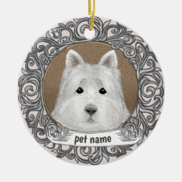 Westie Hund Kärleksfullt Minnes-ornament Julgransprydnad Keramik