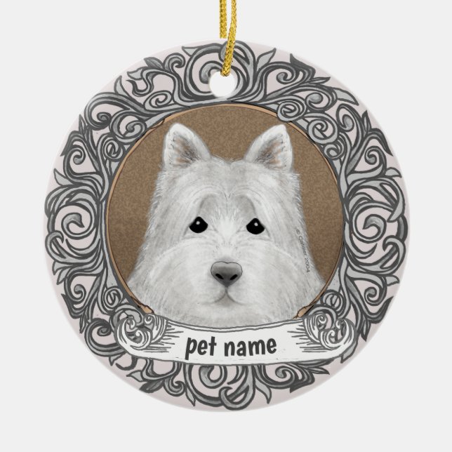 Westie Hund Kärleksminnes Ornament (Framsidan)