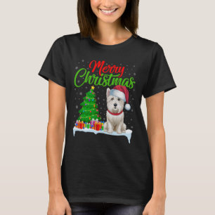 Westie Hund Ljus Julgran Funny Julafton Westie T Shirt