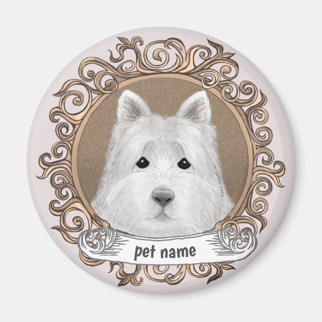 Westie Hund Magnet (Framsidan)