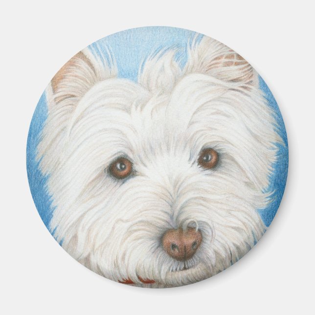 Westie Hund magnet (Framsidan)