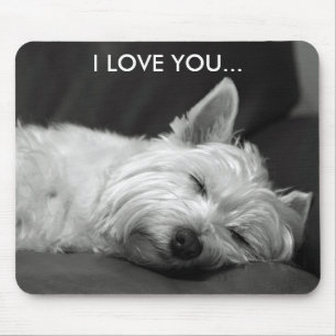 Westie hund Mousepad - JAG ÄLSKAR DIG… Musmatta