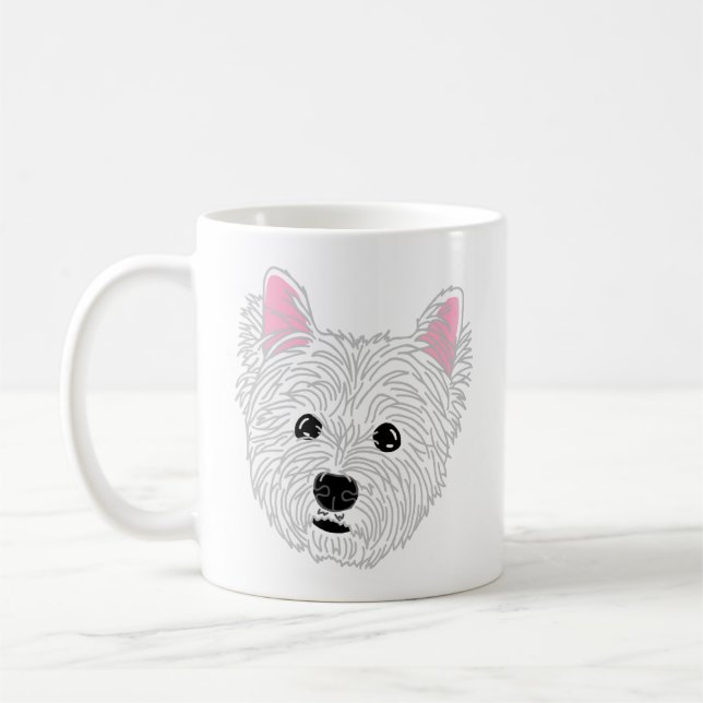 Westie Hund Mugg - Väster Highland Terrier (Vänster)