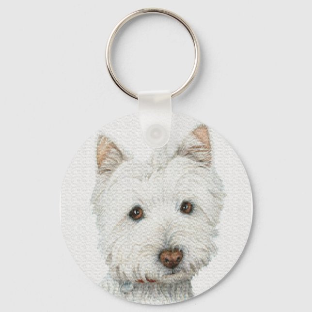 Westie Hund Nyckelring (Framsida)