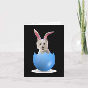 Westie Hund Påskhare Egg Hunting Söndag Highlan Kort