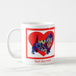Westie Hund Silhouette Valentines day Red Heart Kaffemugg