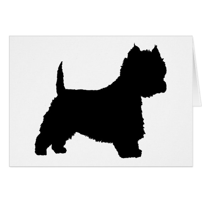 Westie hund (svarten) hälsningskort (Framsidan Horizontal)