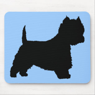 Westie hund (svarten) musmatta