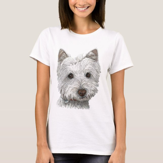 Westie hund tee shirt (Framsida)