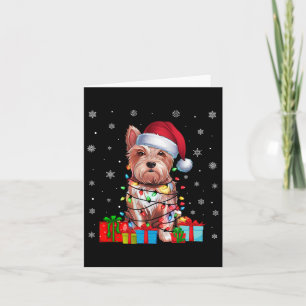 Westie Hund Ugly Julafton Ljus Santa Hat Westie Hu Kort