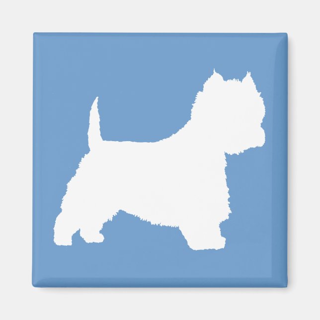 Westie Hund (vit) Magnet (Framsidan)
