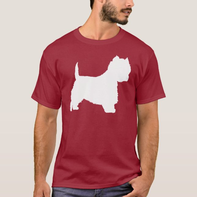 Westie hund (vit) t shirt (Framsida)