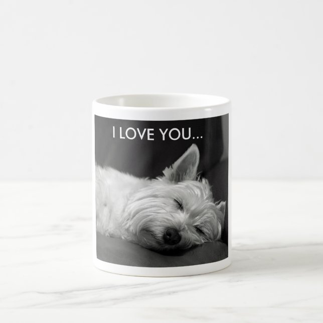 Westie hundmugg - JAG ÄLSKAR DIG… Kaffemugg (Center)