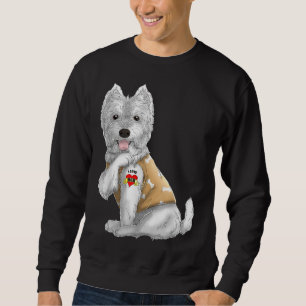 Westie I Kärlek Mamma Tattoo Hund Funny Mors dag G Lång Ärmad Tröja