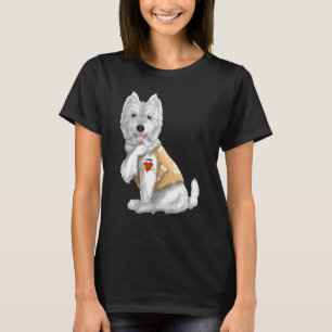 Westie I Kärlek Mamma Tattoo Hund Funny Mors dag T Shirt