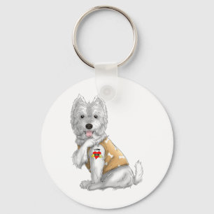 Westie I Kärlek Mamma Tattoo Hund tröja Funny Mamm Nyckelring