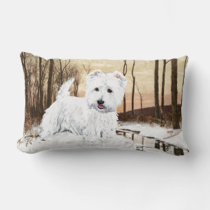 Westie i skymningen lumbarkudde