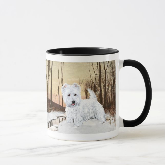 Westie i skymningen mugg (Höger)