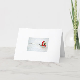 Westie i snön helgkort