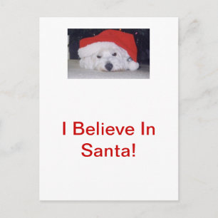 Westie in a Santa Hat Helg Vykort