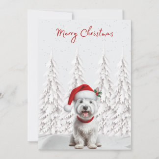 Westie in Santa Hat God jul Card Julkort