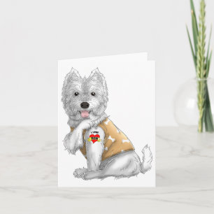 Westie jag älskar mamma tatuering hundtröja rolig kort