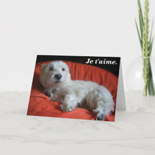 Westie Je t'aime Valentine Day Greeting Card Helgkort
