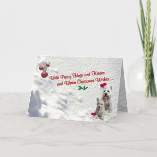 Westie jul Hugs och Kisses Greeting Card #2 Helgkort